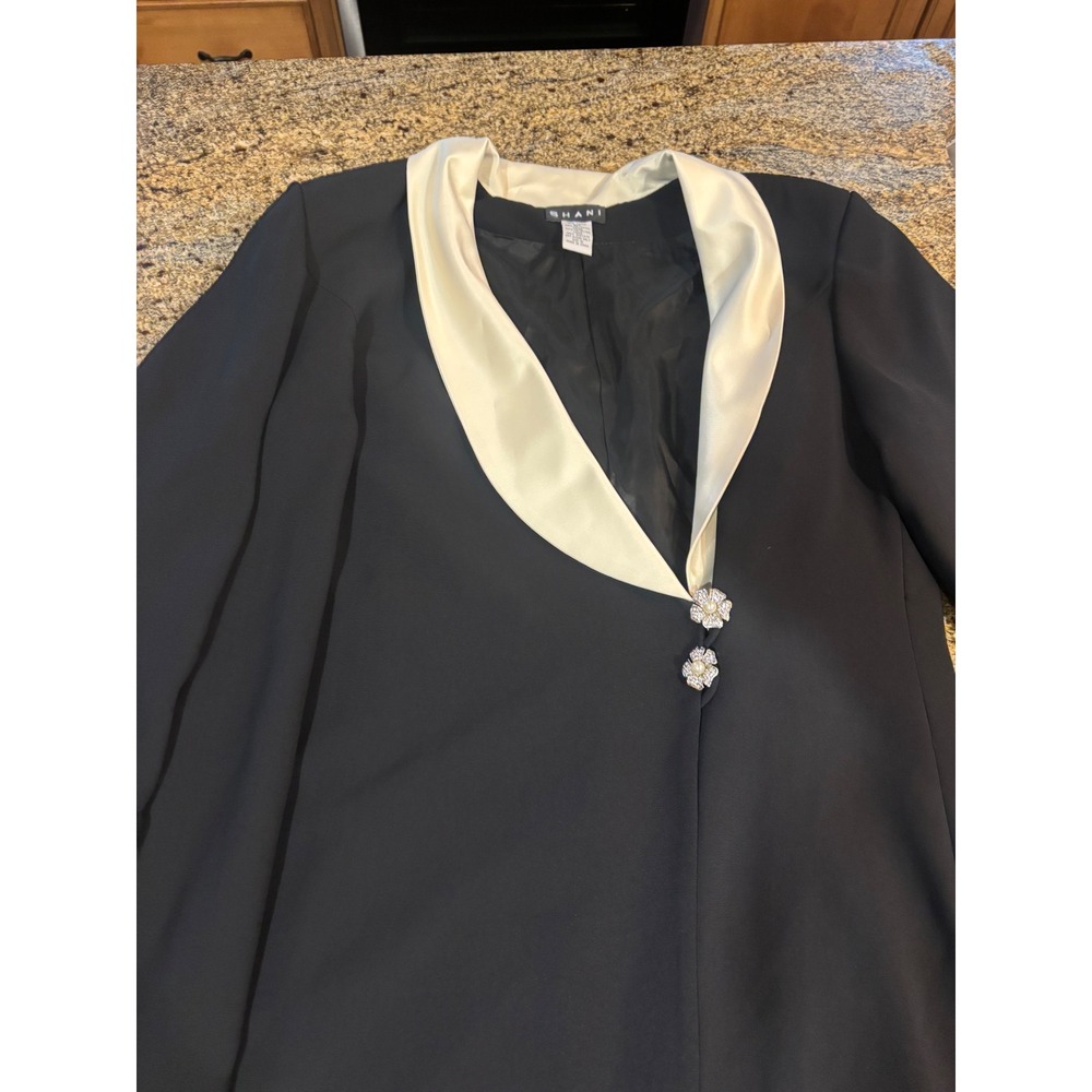 NWT Shani Blazer Dress Ivory Trim Rhinestone Buttons Size 18 Career Cocktail VTG